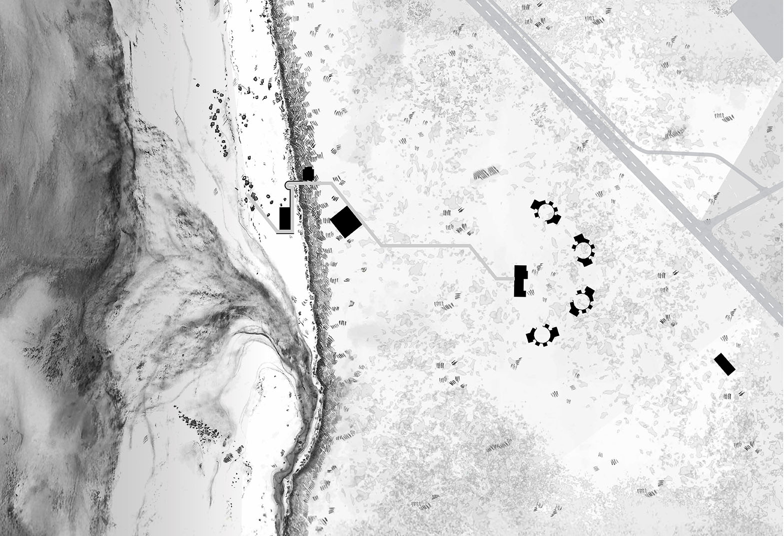 Black and White Site Plan