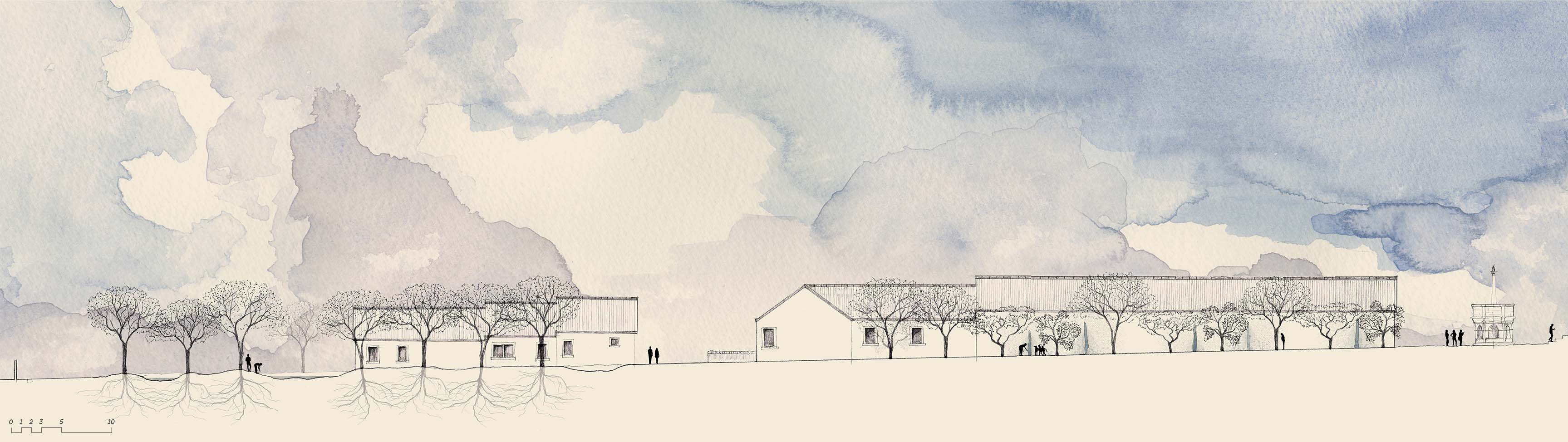 section through Spectacle garden