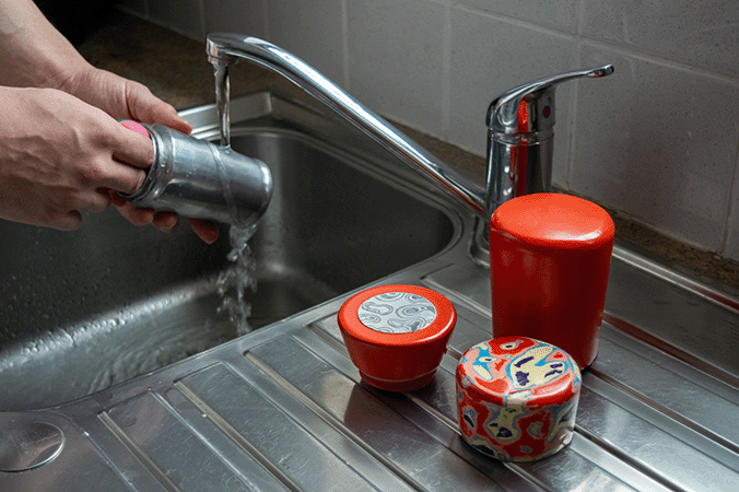 SABI separated into its components to allow for easy cleaning