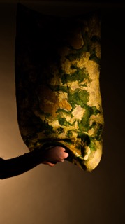 Image of curtain sample hanging on branch