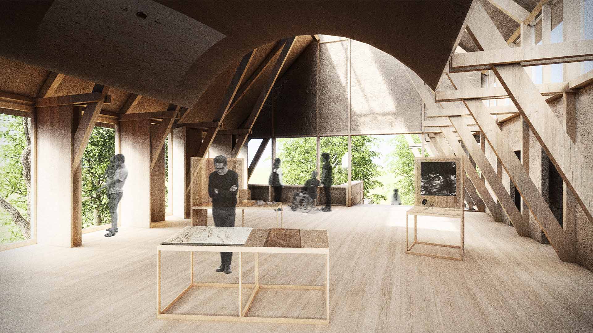 Interior Render of Exhibition Space