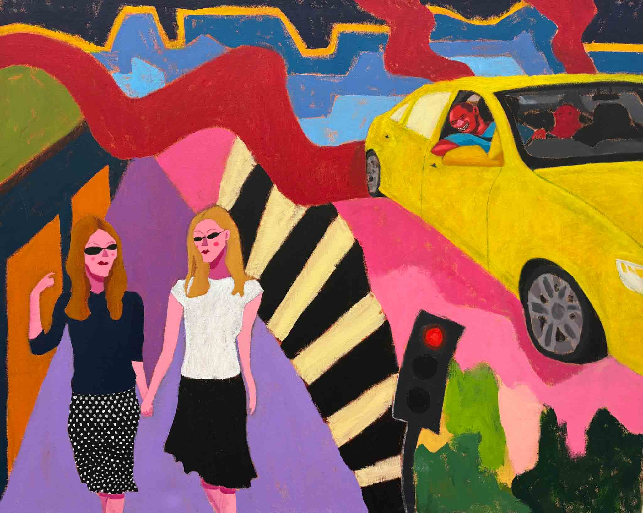 'Honk Honk', Acrylic painting on canvas.