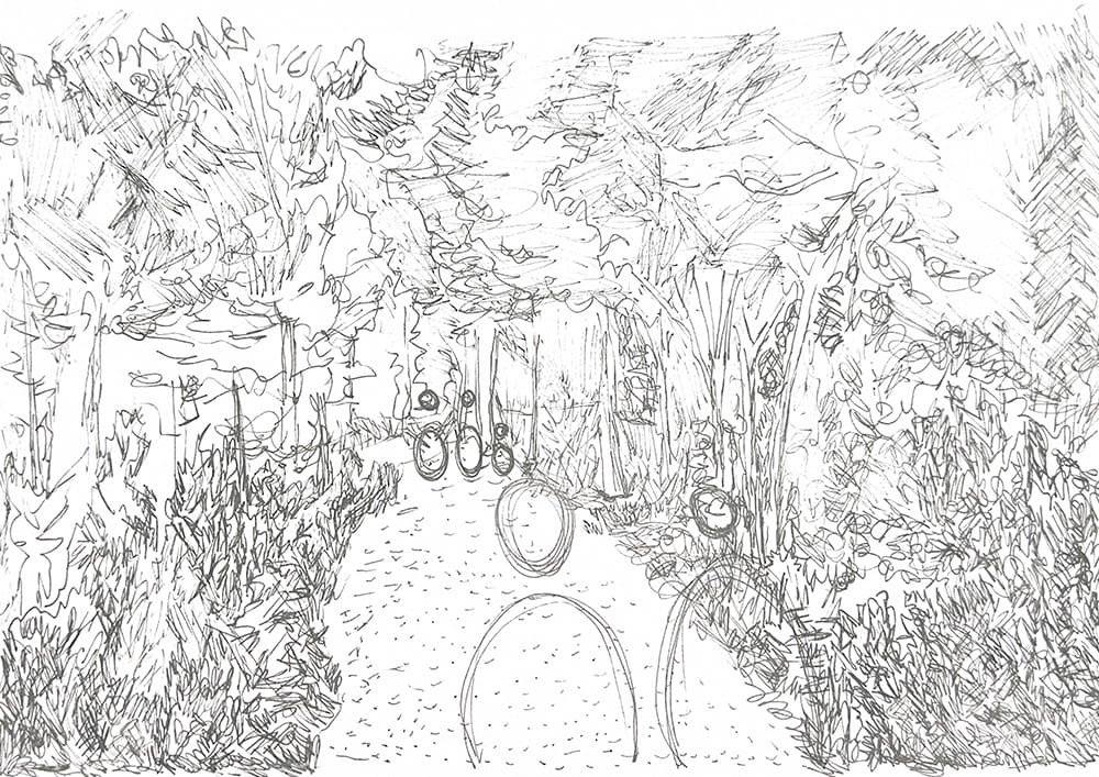 Urban woodland sketch