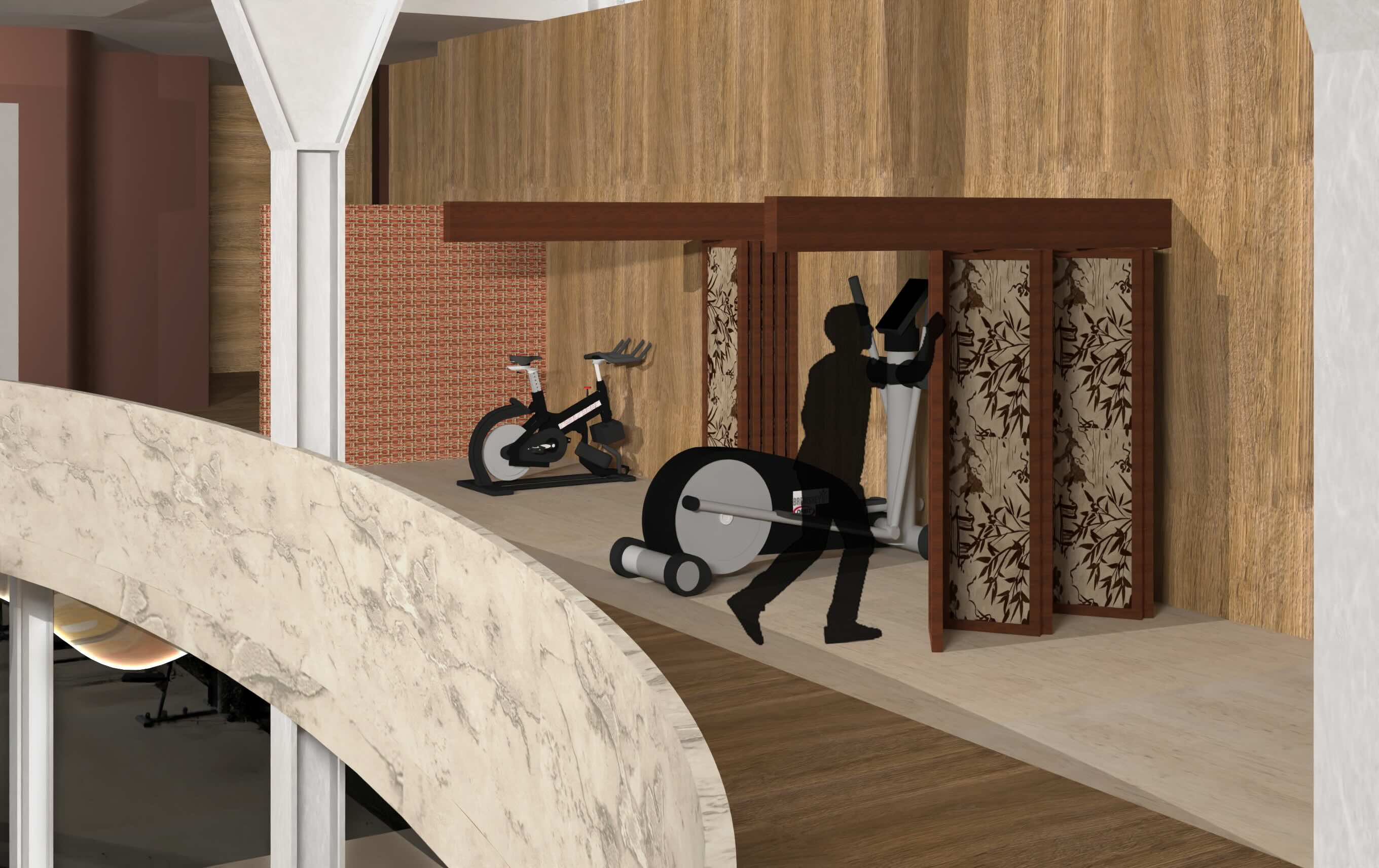 Visual 02 | Movable partitions in cardio area 