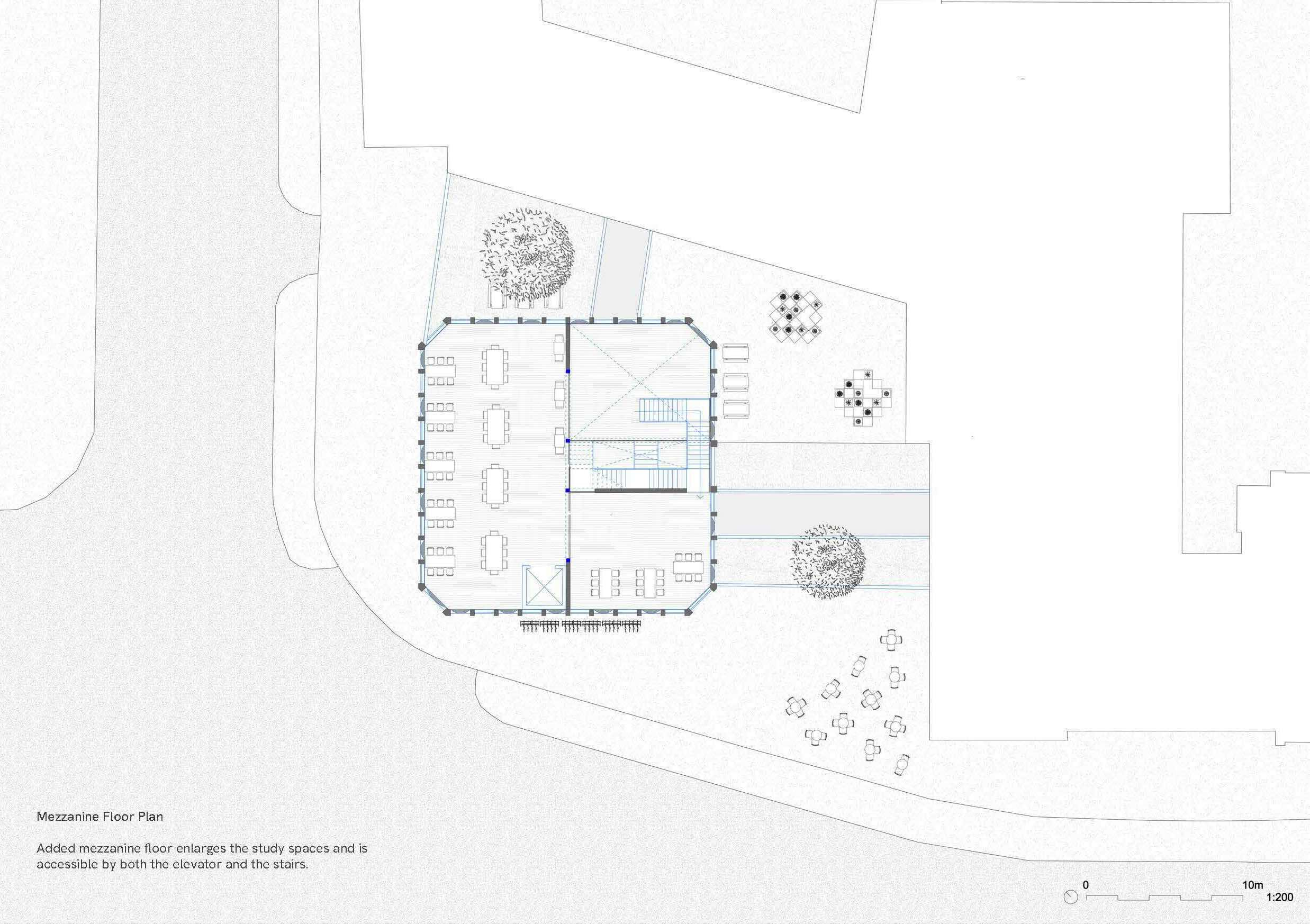 1:200 Mezzanine Floor Plan