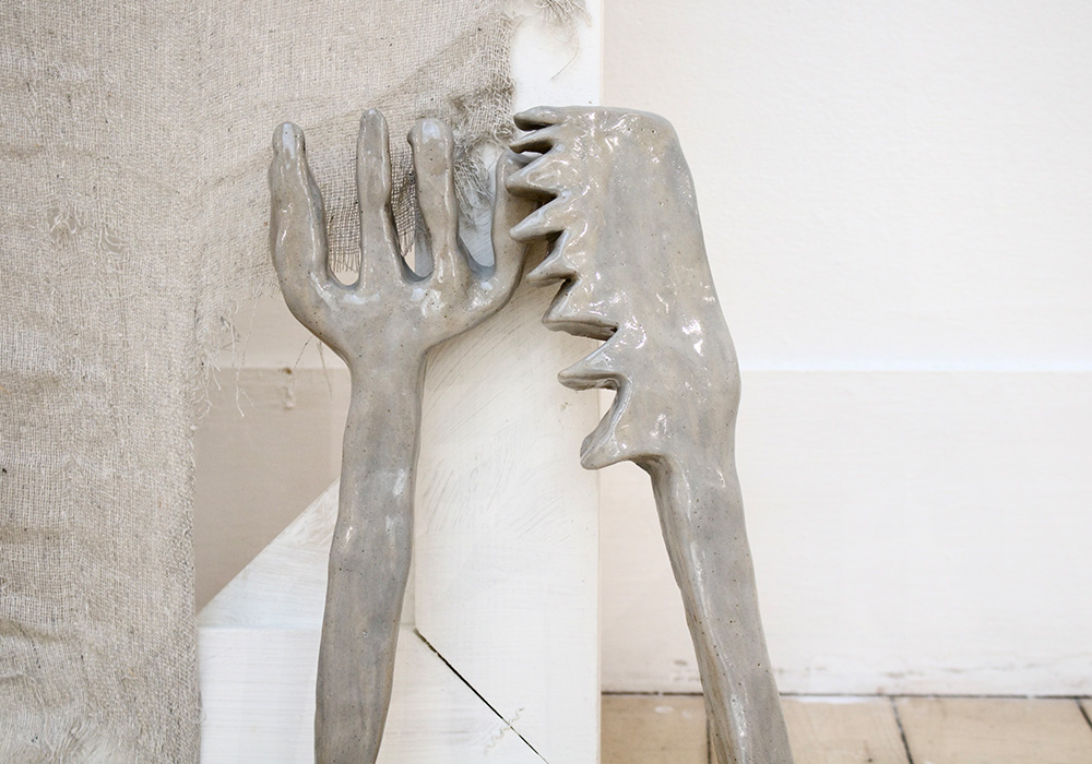 A ceramic knife and fork