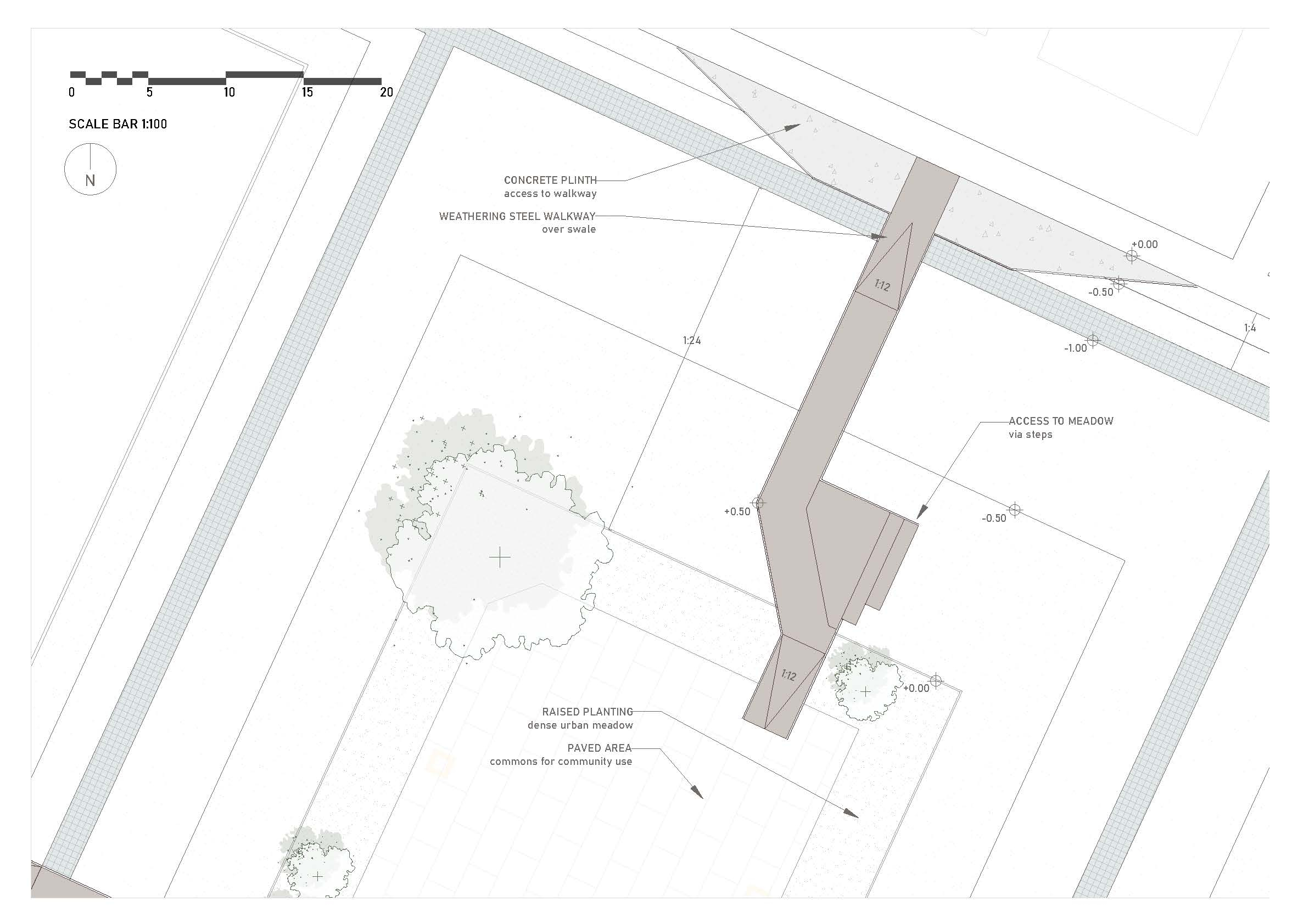 Detailed design of swale crossing