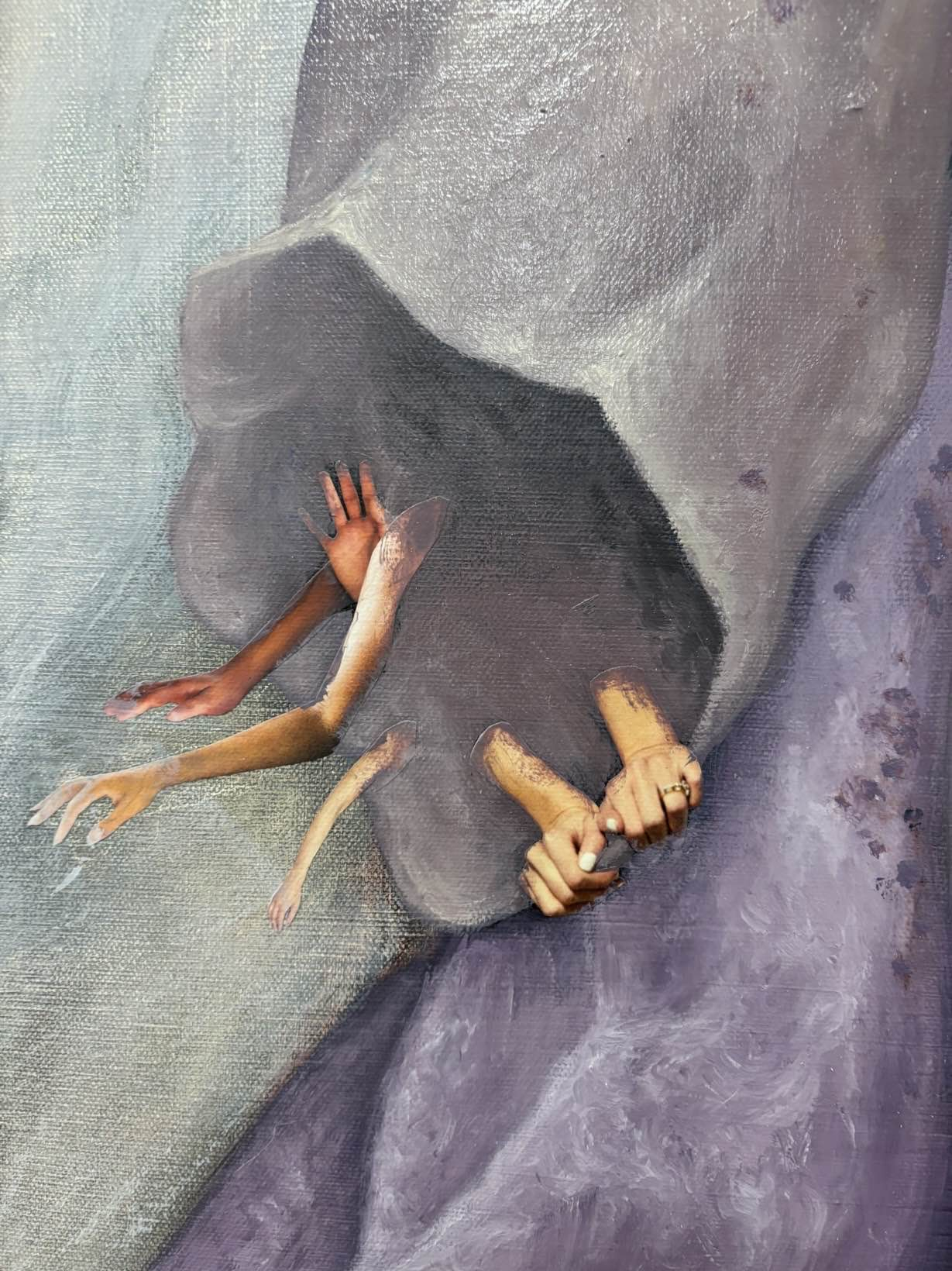 Detail of painting with collage