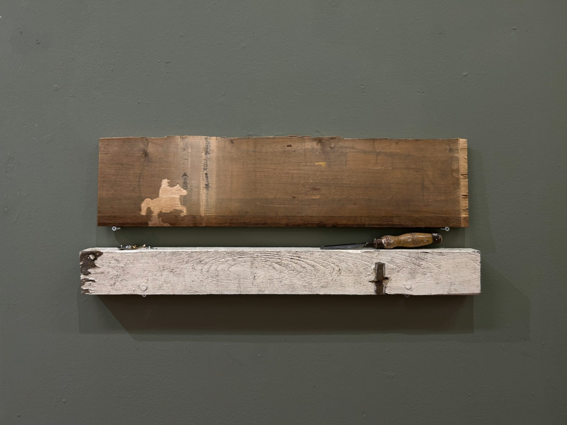 wooden panel and beam on wall 