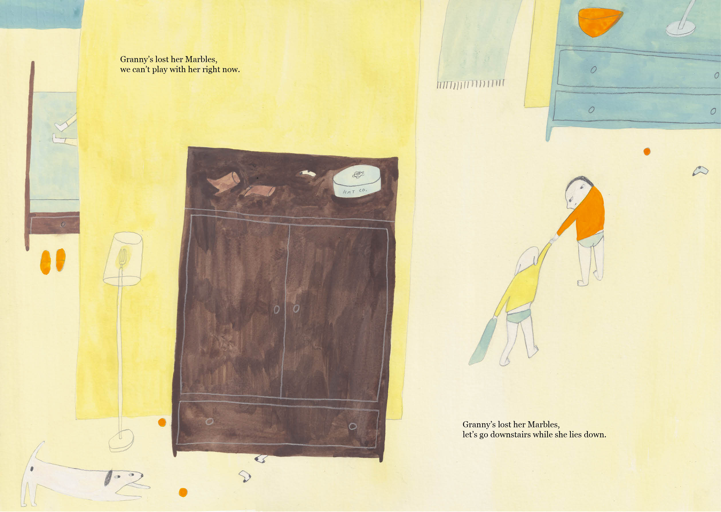 Two Children Walk Away Together, Hand-in-Hand