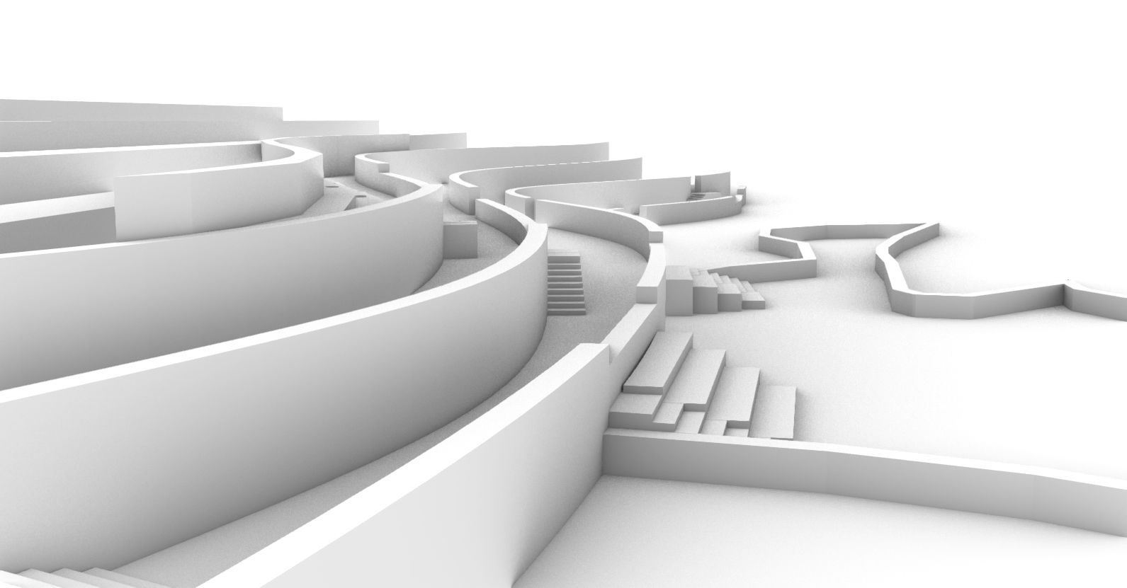 3D model of Tidal walkway and pool.