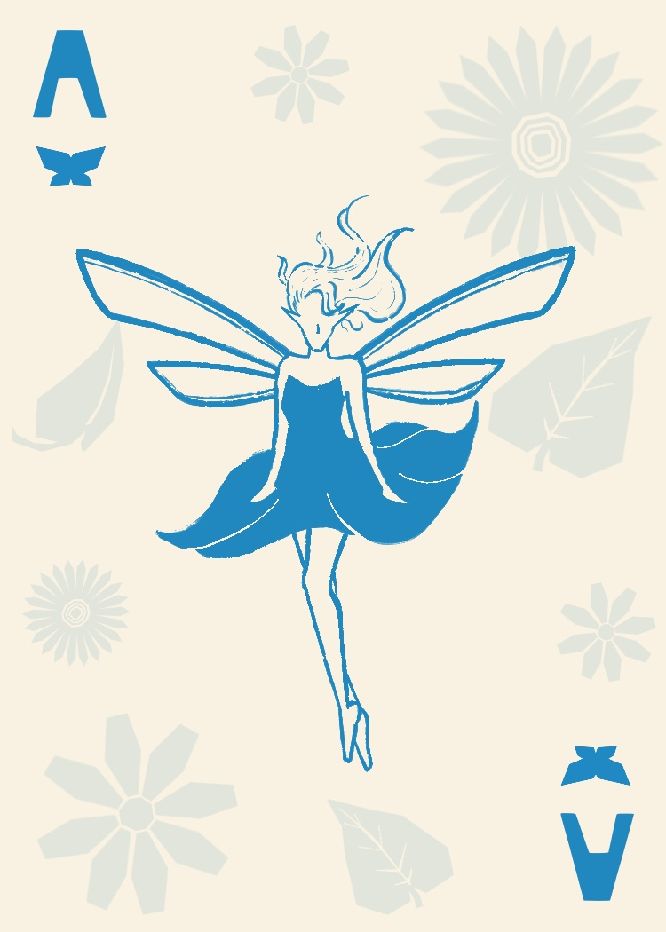 Playing card depicting the Ace of Fairies