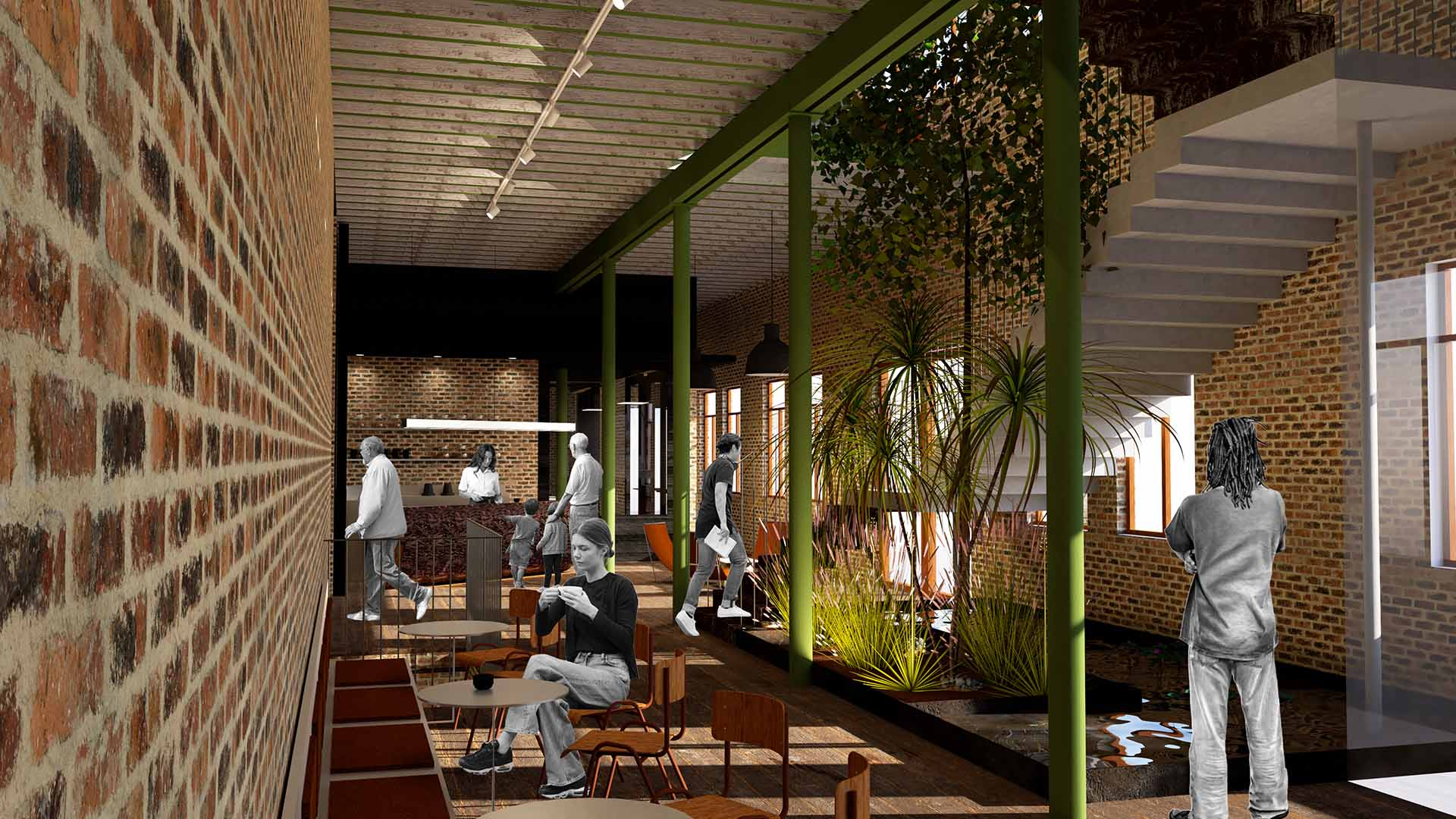 Heather&Leaf Café rendered view