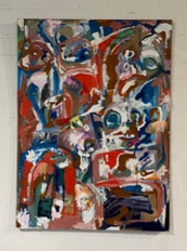 240425. 2025. acrylic, oil, graphite and household paint on Masonite. SUNY Purchase, New York