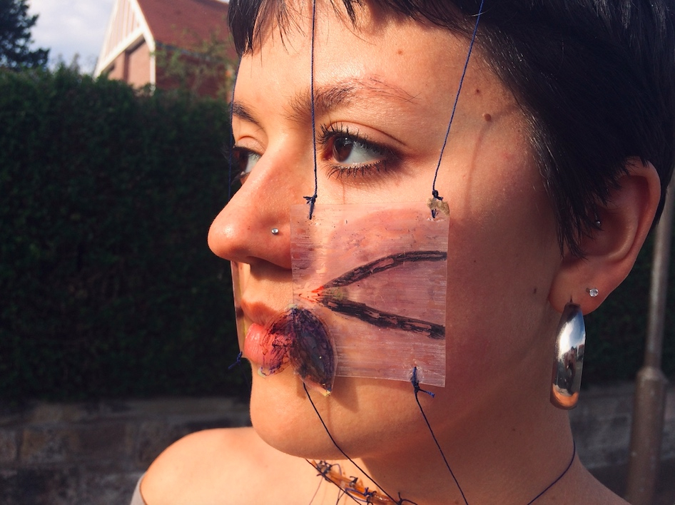 Model in mask 
