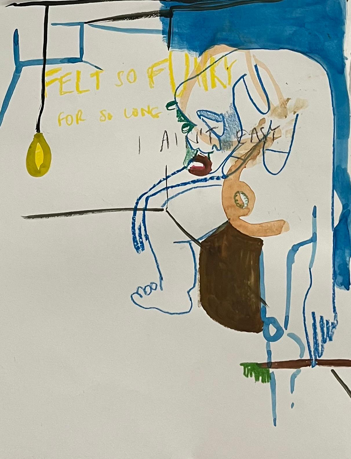 sketch. 2025. felt tip, acrylic paint and graphite on paper. A4