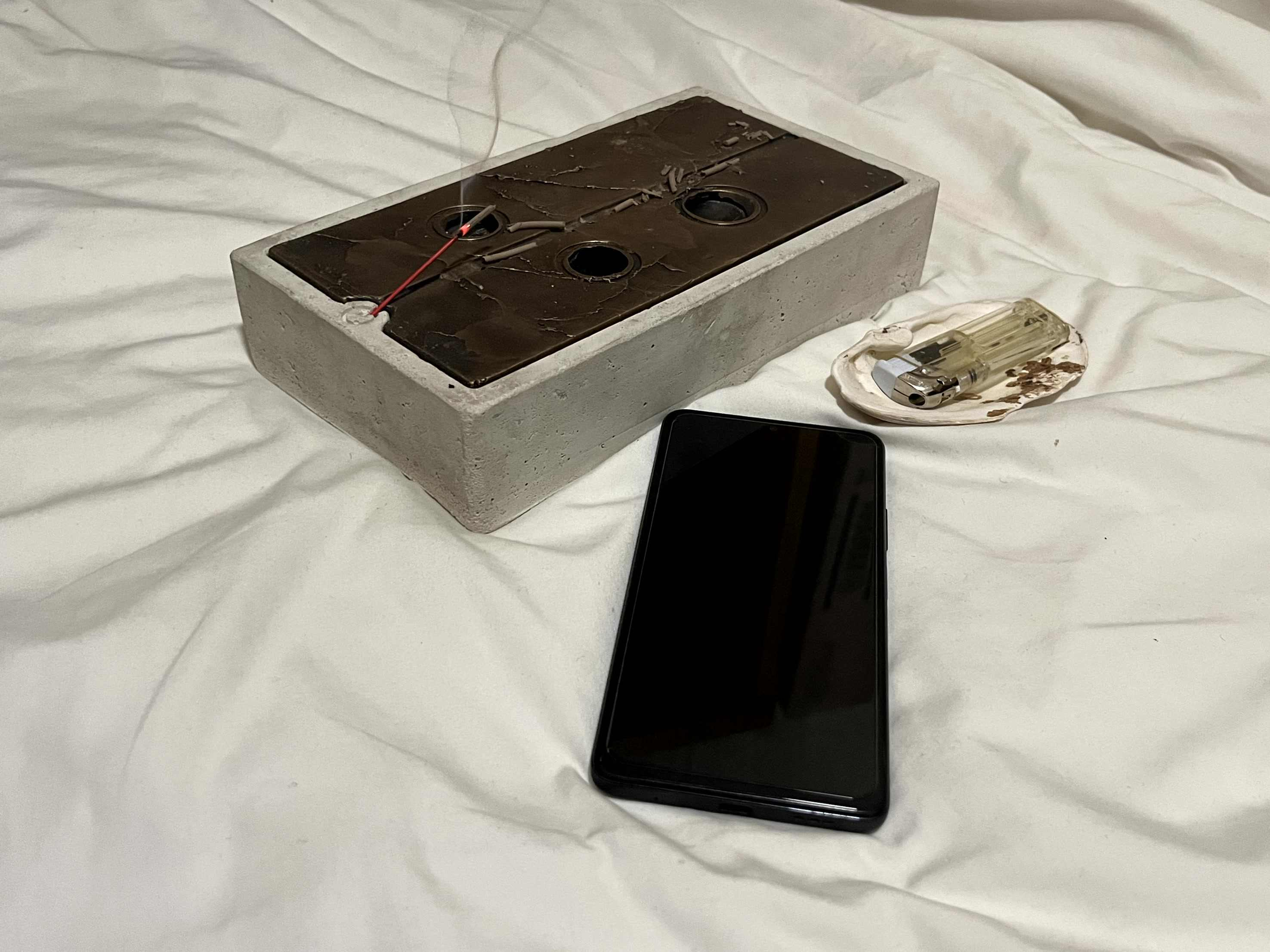 Incense burner in use