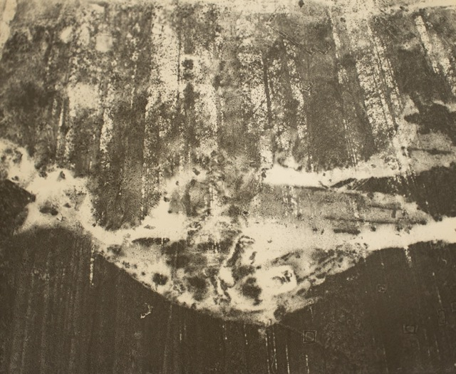 Analogue photography, layered with salt crystals and watercolour
