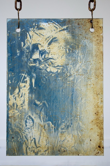 cyanotype on glass