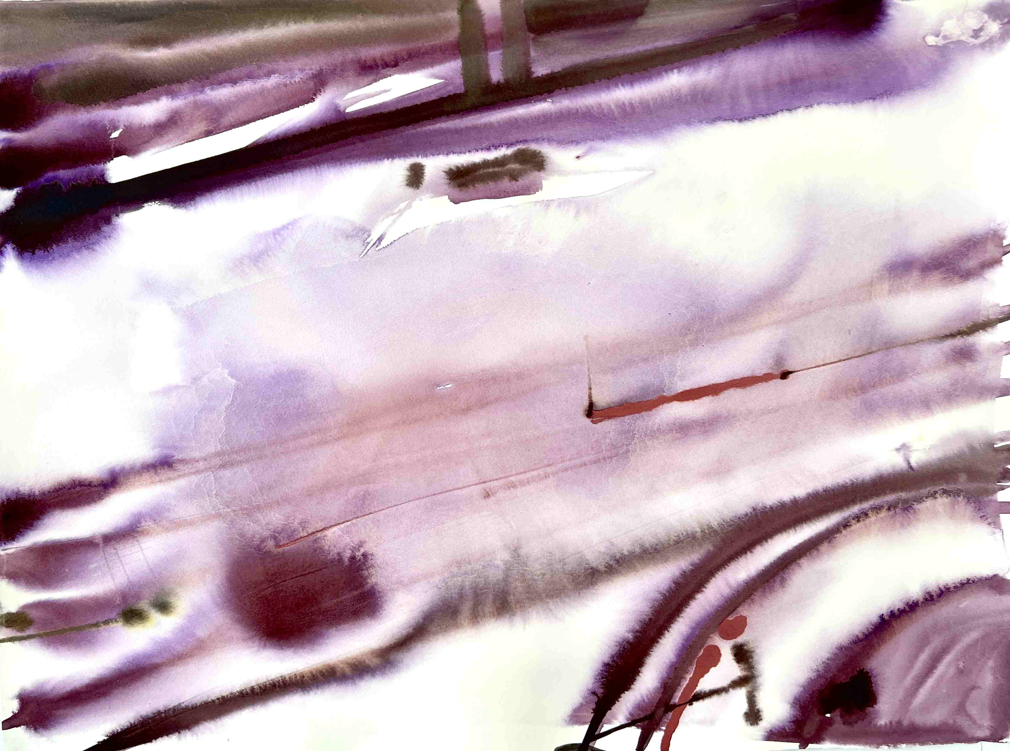 Along the Road, ink on 300gsm Saunders Waterford rough watercolour paper, 76cm x 57cm