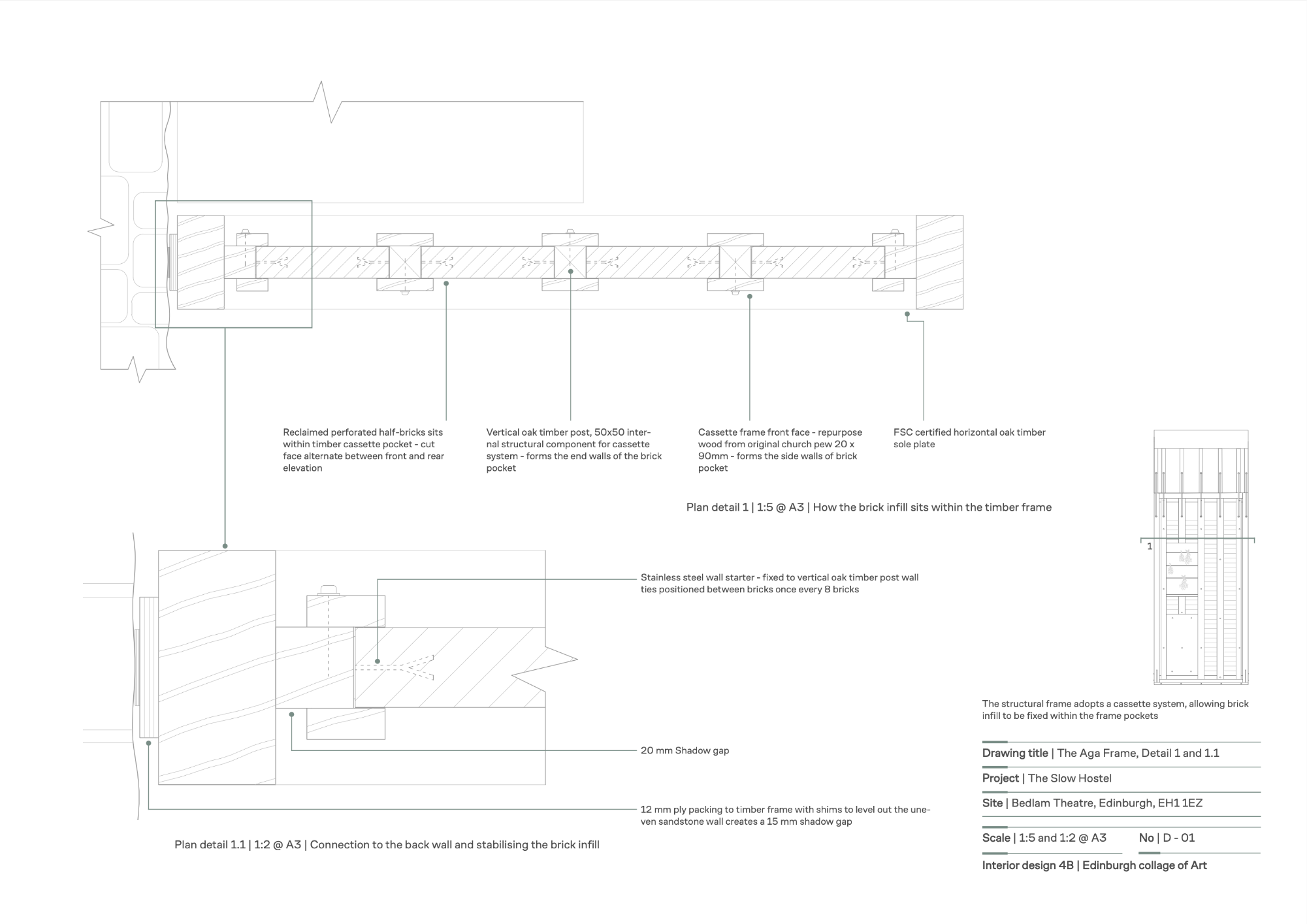 detail drawing showing how materials interact