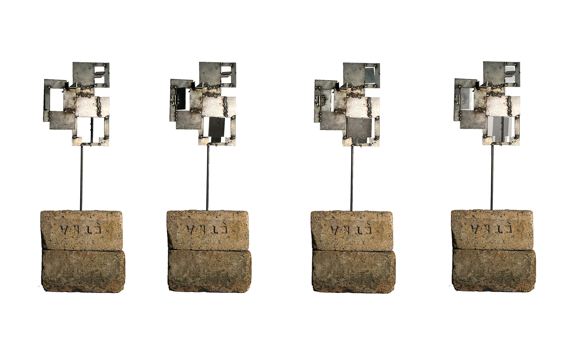 hinged space - 1:50 recycled steel facade model