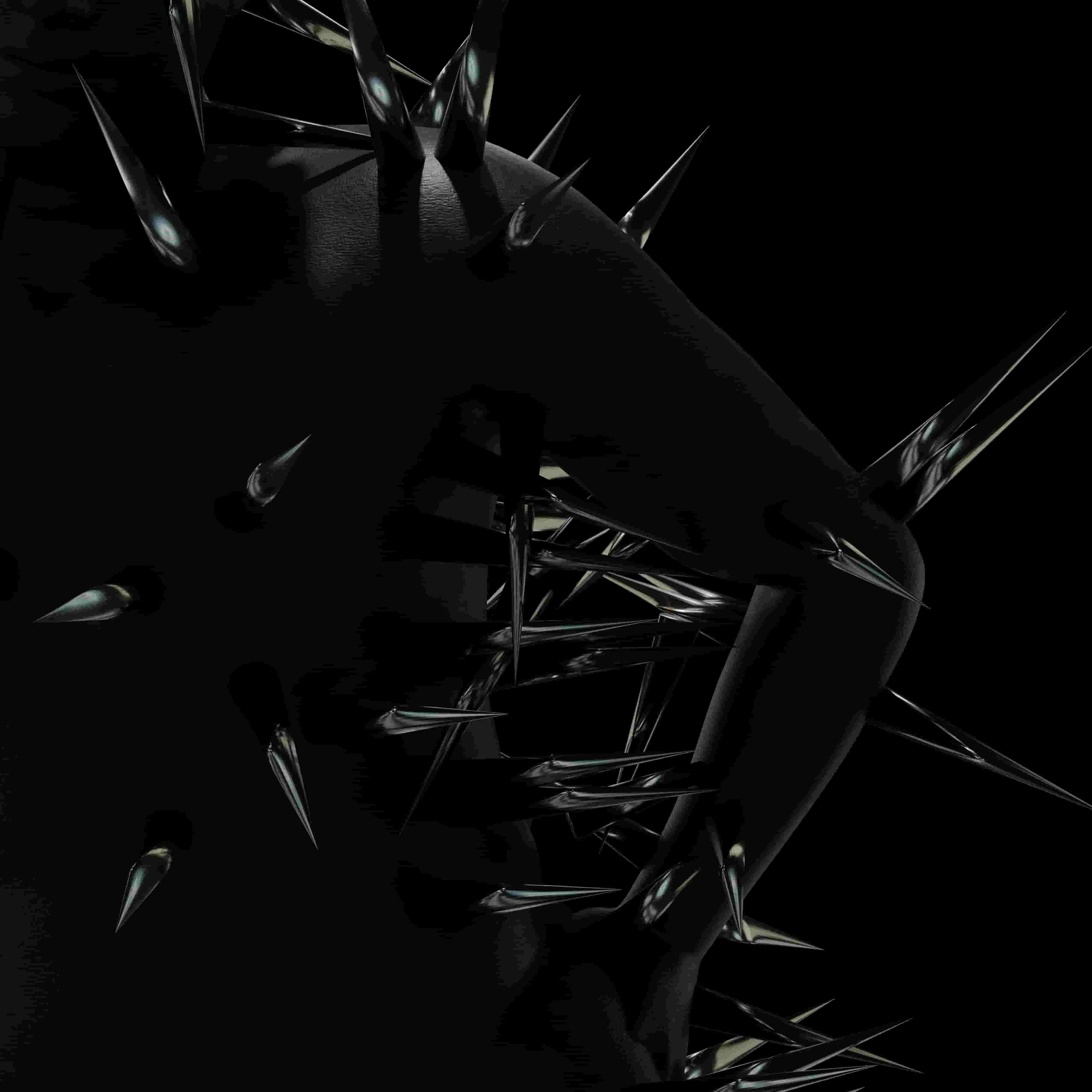 man made of leather covered in metal spikes