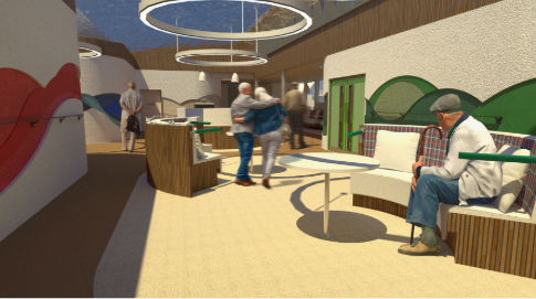 Rendered Interior Perspective of Key Space