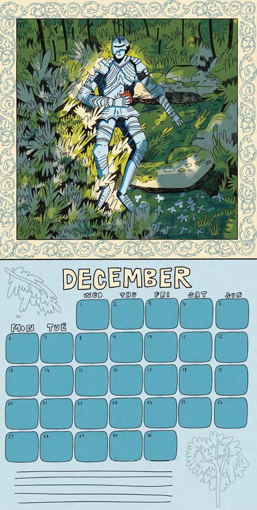 december knight calendar