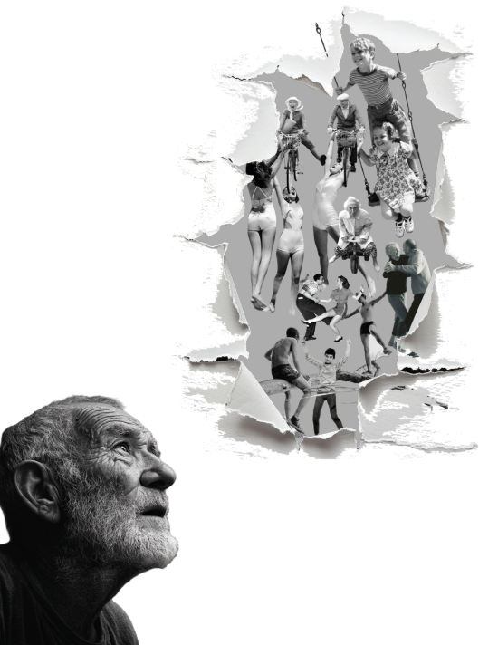 Collage Showing the Negativity of Dementia