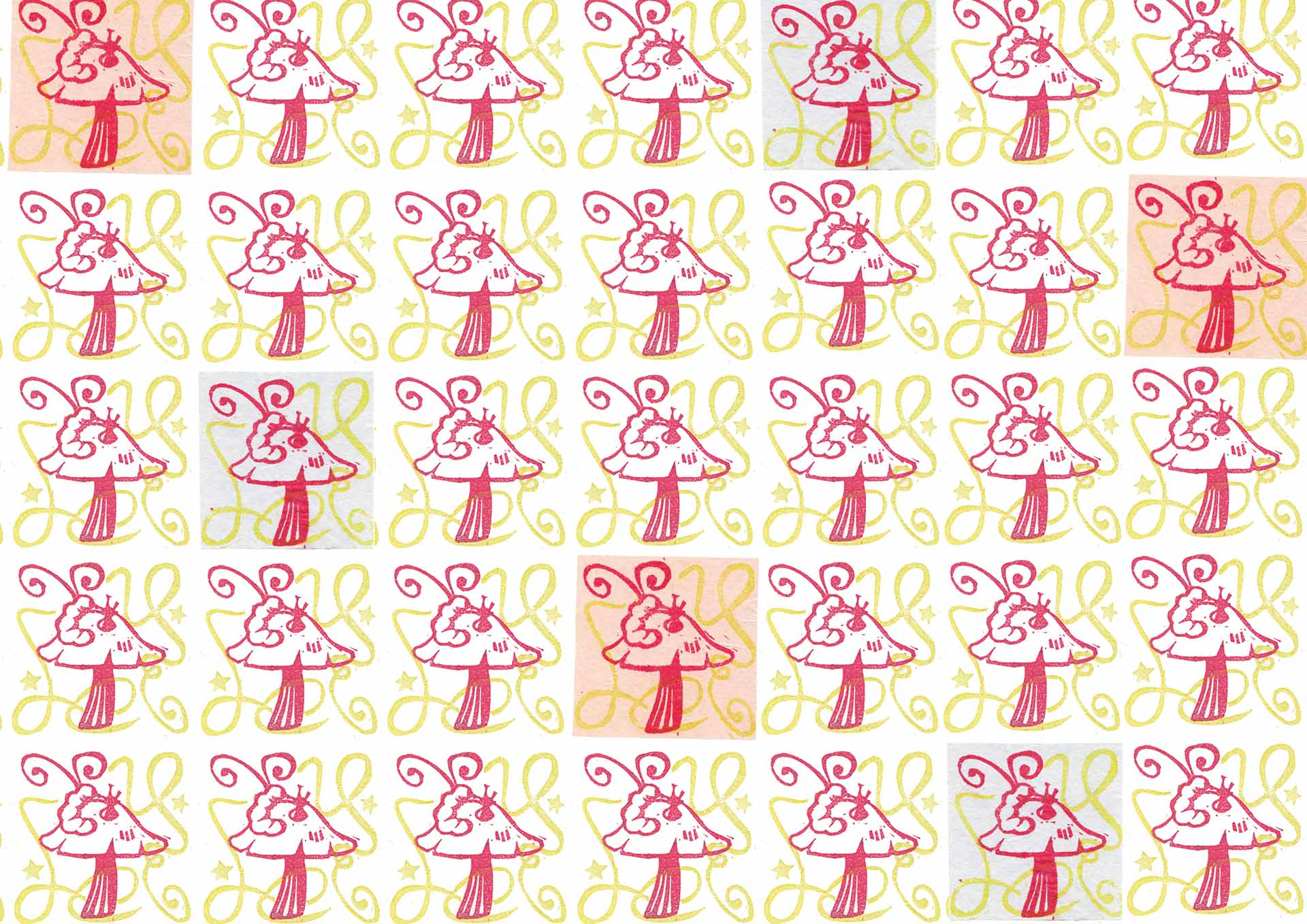 Hookah Smoking Caterpillar: pattern based on Alice in Wonderland from a collection of children's literature classic endpapers.