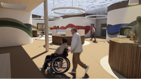 Rendered Interior Perspective of Key Space
