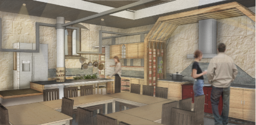visual showing community kitchen 