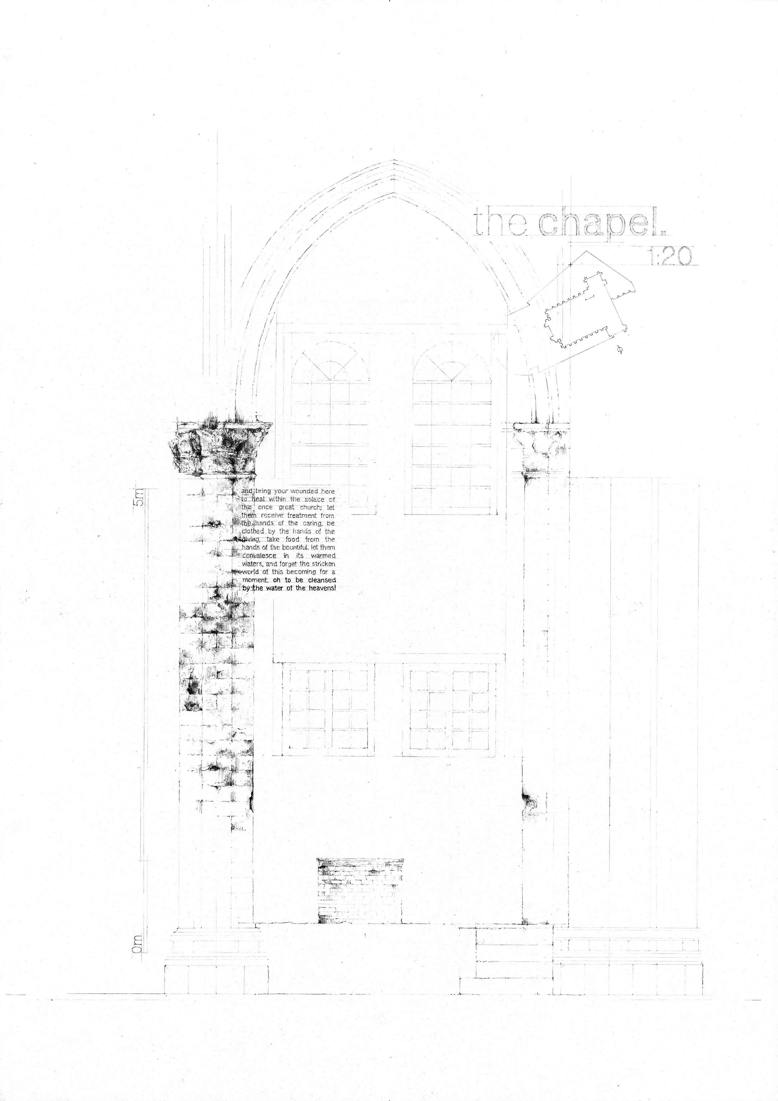 Hand drawn analysis of the Chapel