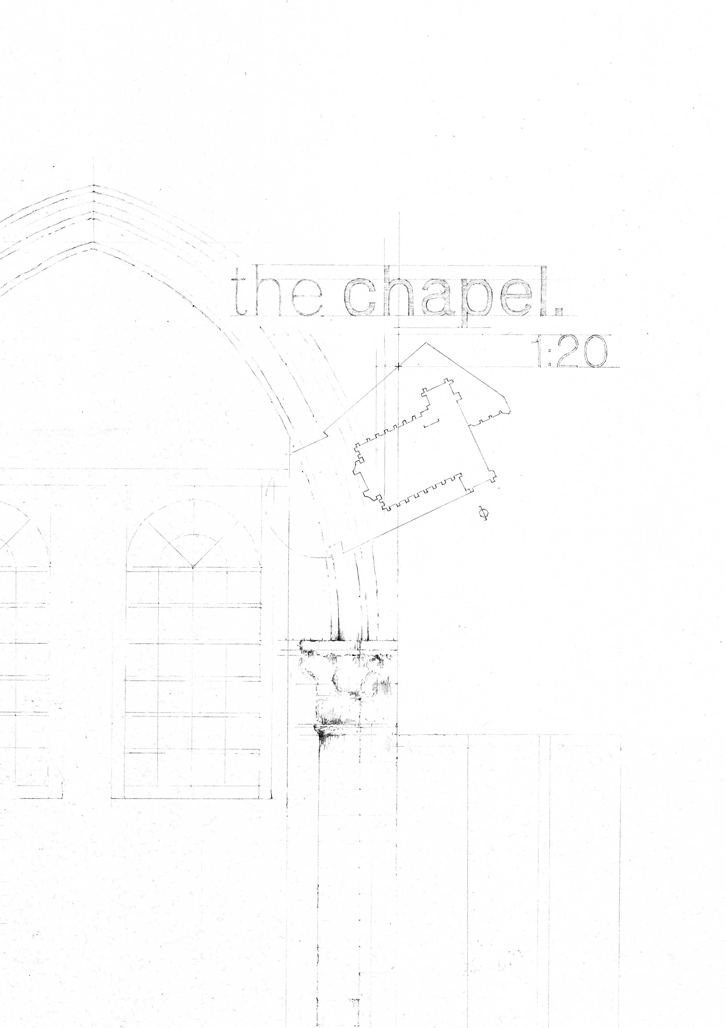 Hand drawn analysis of the Chapel