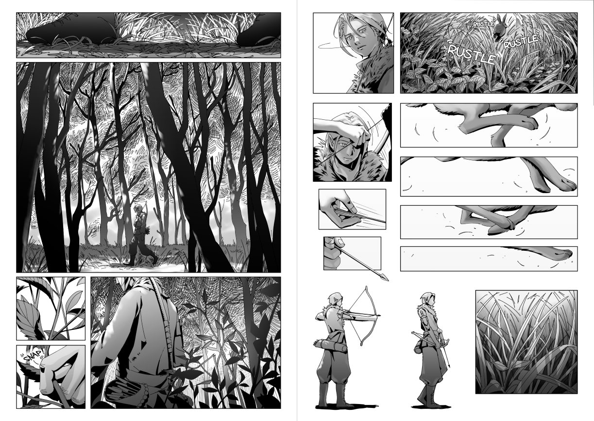 Hunting in forest