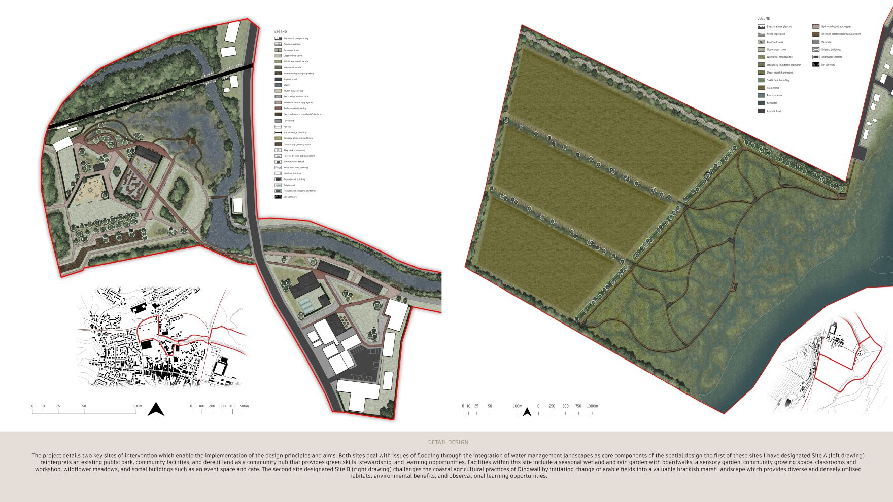 Detailed design plans for two main sites