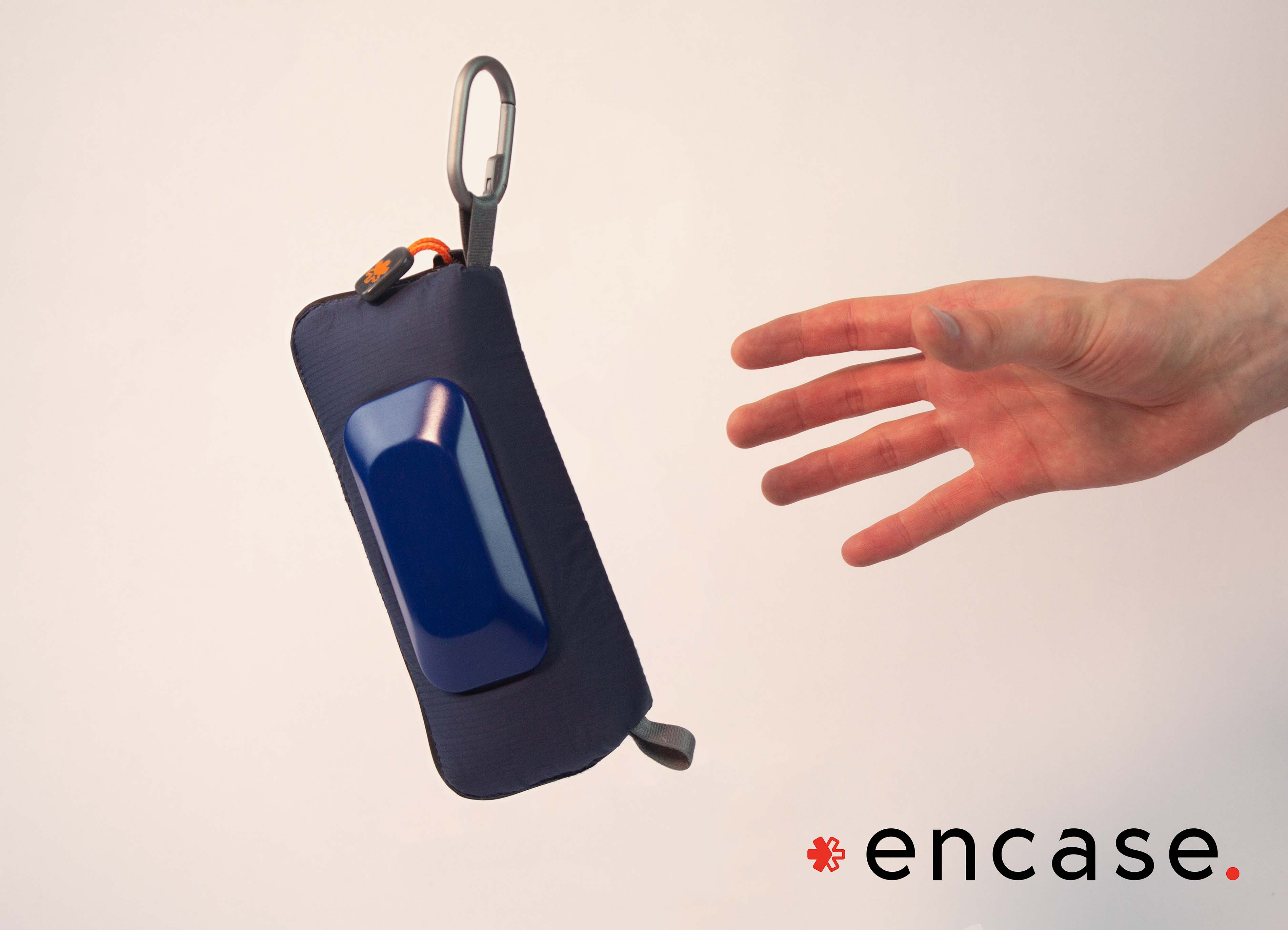 Encase with hand and logo