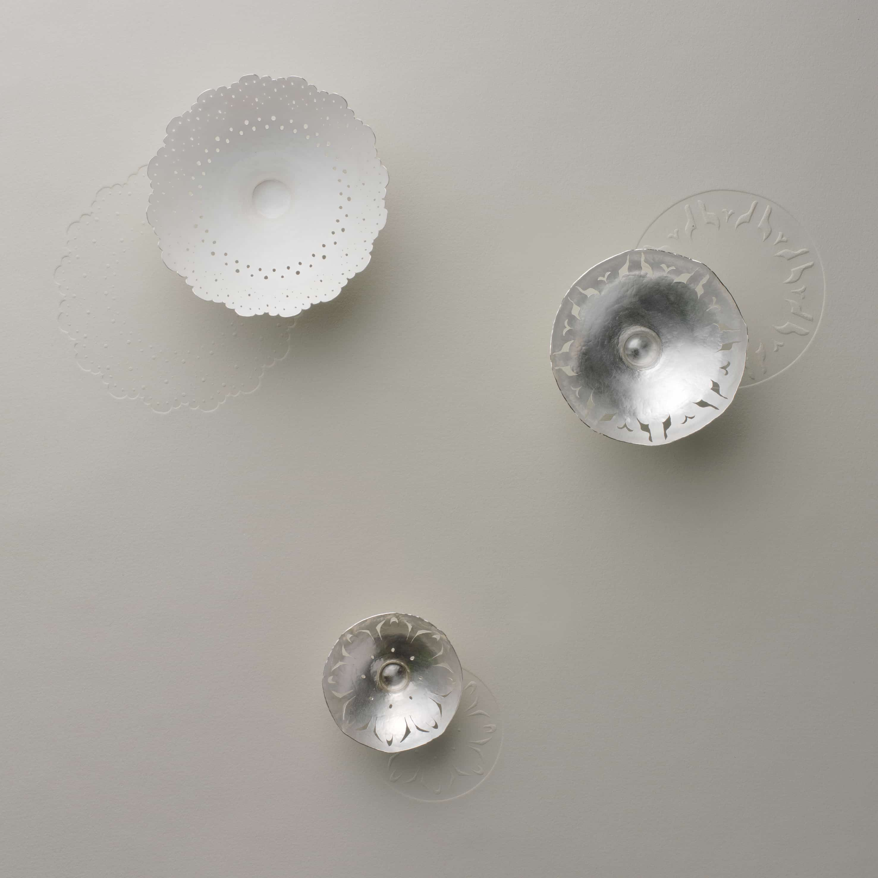Raised bowls table setting, Fine Silver 